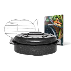 GRANITEWARE - Cocotte Roaster petit format  Acier émaillé  Ovale  22L  Ultra-légère  Grille en inox + Livre de 35 recettes