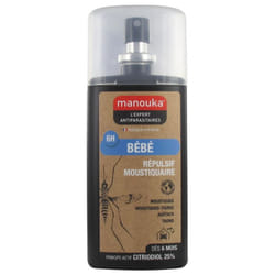 Manouka Baby Spray Anti-Moustiques Chambre de Bébé Toutes Zones 75 ml