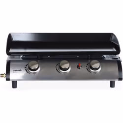 Toute la façade de cette plancha est en acier inoxydable, apportant style et durabilité. Les trois diffuseurs de flamme en In ...