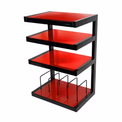 Norstone Esse Hifi Vinyl, Acier, Verre trempé, Noir, Rouge, 22 kg