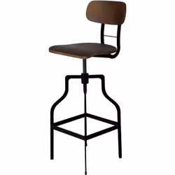Chaise de bar vintage réglable en hauteur 66/85 cm en bois - Retro