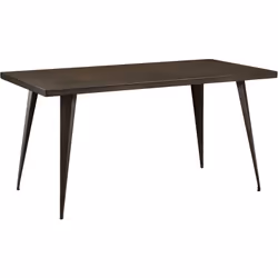 Table rectangulaire 6 personnes en métal gris 150 cm - Indus