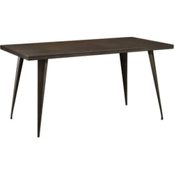 Table rectangulaire 6 personnes en métal gris 150 cm - Indus