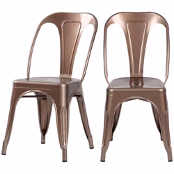 Lot de 2 chaises en métal cuivre - Indus