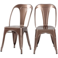 Lot de 2 chaises en métal cuivre - Indus