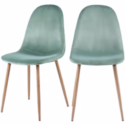Lot de 2 chaises en velours vert d'eau - Fredrik