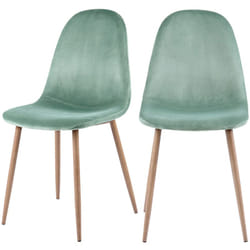 Lot de 2 chaises en velours vert d'eau - Fredrik