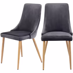 Lot de 2 chaises en velours gris - Vinni