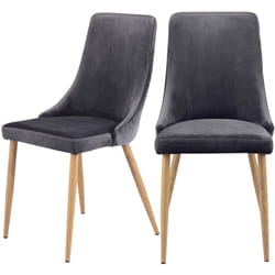 Lot de 2 chaises en velours gris - Vinni