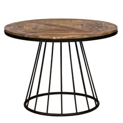 Table ronde 5 personnes en bois de cèdre et pied en métal D110 cm - Pralus