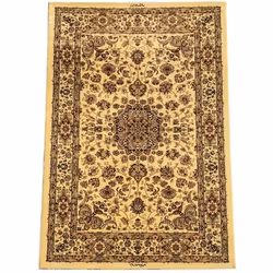Tapis oriental 120x170 rectangle beige tissé motif ancestral JOKE