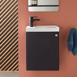 Meuble lave-mains AVA noir + robinet noir