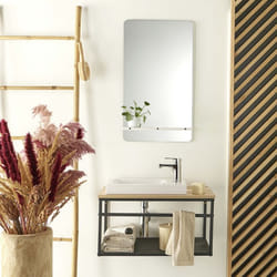 Ensemble lave-mains WILO grande largeur avec robinet et miroir 60cm