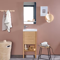 Meuble lave-mains ATOLL avec vasque blanche + miroir
