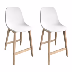 Lot de chaises dilot et bar ELIOS en chêne avec assise plastique 65cm