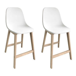 Lot de chaises dilot et bar ELIOS en chêne avec assise plastique 65cm