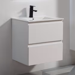 Description générale Découvrez le meuble de salle de bain suspendu Blanc City 60 cm, un ensemble moderne comprenant un meuble ...