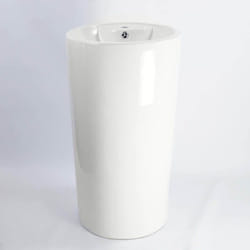 Rue Du Bain - Lavabo Totem Cylindre - Céramique Blanc - 46x82 cm - Sigma