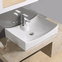 Découvrez notre grande vasque pour salle de bain rectangulaire en céramique de couleur blanche. Avec ses dimensions généreuse ...