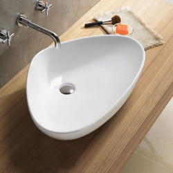 Vasque pour salle de bain Asymétrique - Céramique - 59x40 cm - Young