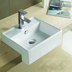 Rue Du Bain - Vasque Semi Encastrable Carrée céramique - 41x41 cm - Pure