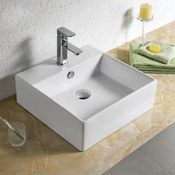 Rue Du Bain - Vasque pour salle de bain Carrée - Céramique - 47x47 cm - Quadra