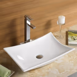 Les lignes épurées de la vasque pour salle de bain rectangulaire en céramique blanche Wing apporteront à votre salle de bain  ...