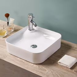 Chic et élégante, cette vasque pour salle de bain carrée en céramique blanche sera l'élément moderne de votre salle de bain d ...