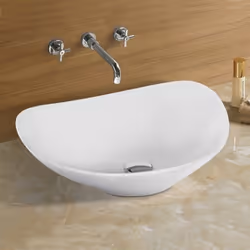 Chic et élégante, la vasque en céramique blanche est une vasque pour salle de bain aux dimensions de 53x42 cm et de 14 cm de  ...