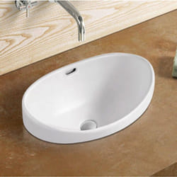Rue Du Bain - Vasque semi encastrable ovale céramique - 60x38 cm - Soft