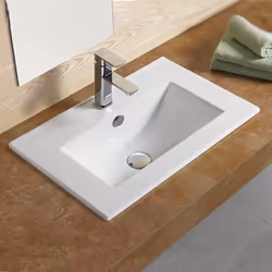 Laissez-vous séduire par la vasque encastrable en céramique blanche Compact pour votre salle de bain design. Cette vasque à e ...