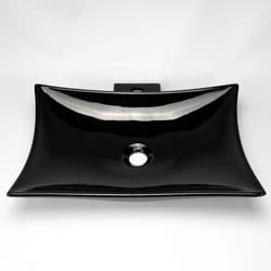 Rue Du Bain - Vasque pour salle de bain avec Plage Robinetterie Céramique Noire 57x39 cm - Wing