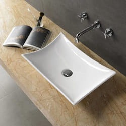 Rue Du Bain - Vasque pour salle de bain Rectangulaire - Céramique - 58x39 cm - Wing