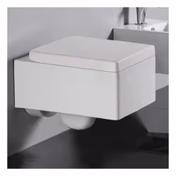 Découvrez le WC suspendu design Kube de forme rectangulaire en céramique blanche. Sa cuvette WC suspendue avec sortie horizon ...