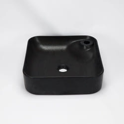 Rue Du Bain - Vasque pour salle de bain Carrée - Céramique Noir Mat - 42x42 cm - Trend
