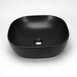 Rue Du Bain - Vasque pour salle de bain Carrée - Céramique Noir Mat - 41x41 cm - Vasco