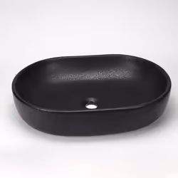 Choisissez la grande vasque noir mat ovale Extra en céramique à poser sur un plan vasque ou sur un meuble. Avec cette grande  ...