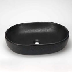 Vasque pour salle de bain Ovale - Céramique Noir Mat - 59x42 cm - Extra