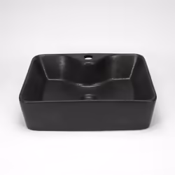 La vasque pour salle de bain noire en céramique Edo de forme rectangulaire trouvera sa place dans les salles de bains moderne ...