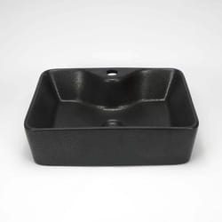 Rue Du Bain - Vasque pour salle de bain Rectangulaire - Céramique Noir Mat - 48x38 cm - Edo
