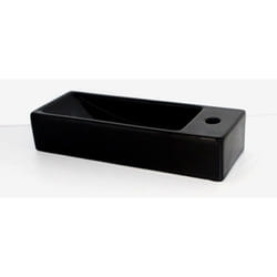Rue Du Bain - Lave main Rectangle Droite - Céramique Noire - 38x15 cm - Minimalist