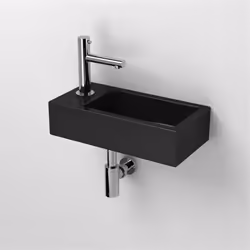 Pratique et discret, le Lave main Design Studio en céramique noir s'intégrera facilement dans les petits espaces. Le lave mai ...
