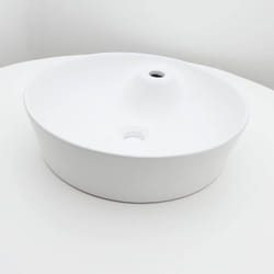Rue Du Bain - Vasque pour salle de bain Ronde - Céramique Blanc Mat - 44 cm - Lodge