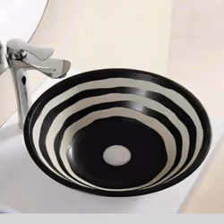 Tendance, cette vasque pour salle de bain ronde en céramique noire, mettra en valeur la décoration de votre salle de bain mod ...