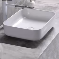 Craquez pour la vasque de salle de bain Nordik à poser. Cette vasque pour salle de bain carrée en céramique blanche s'intégre ...