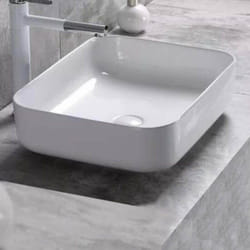 Vasque pour salle de bain Carrée - Céramique - 40x40 cm - Nordik