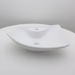Craquez pour la vasque salle de bain originale Feuille de forme asymétrique blanc mat lisse pour votre salle de bain moderne. ...