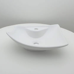 Vasque pour salle de bain Design Céramique Blanc Mat 49x38 cm- Feuille