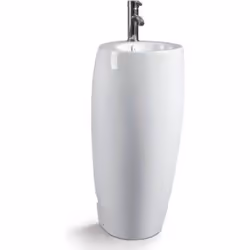 Lave Main Totem Rond - Céramique Blanc - 39x85 cm - Ove