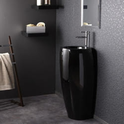 Lave Main Totem Rond - Céramique Noir - 39x85 cm - Ove 43500000